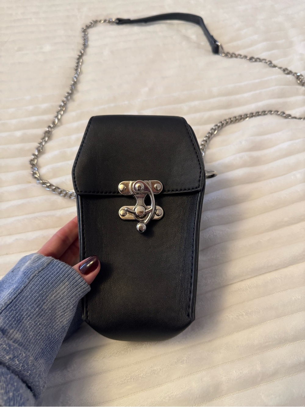 Black Coffin Crossbody Purse Goth Vampire Halloween Bag